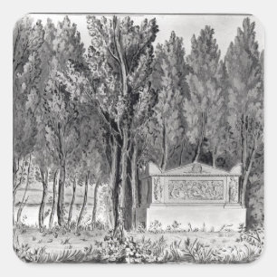 Jean-Jacques Rousseau's tomb at Ermenonville Square Sticker