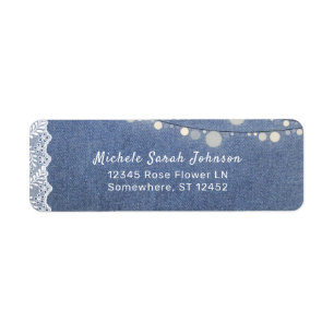 Jean Lace & String Lights Return Address Return Address Label