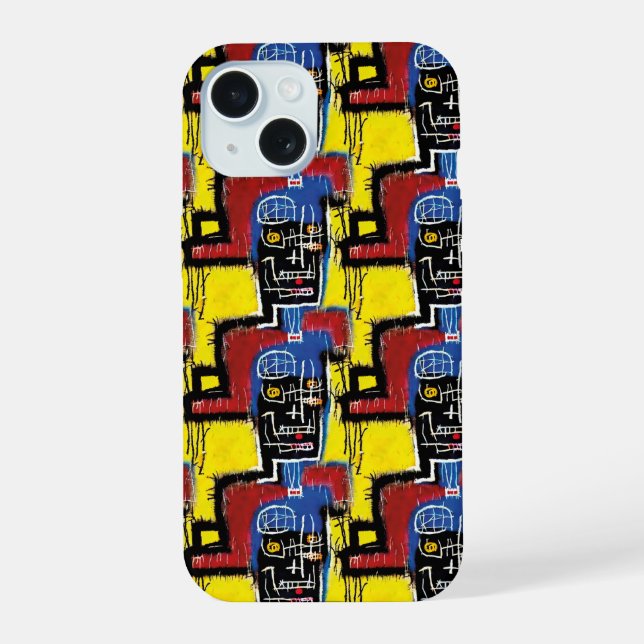 Jean-Michel Basquiat Inspired 7 iPhone 15 Case (Back)