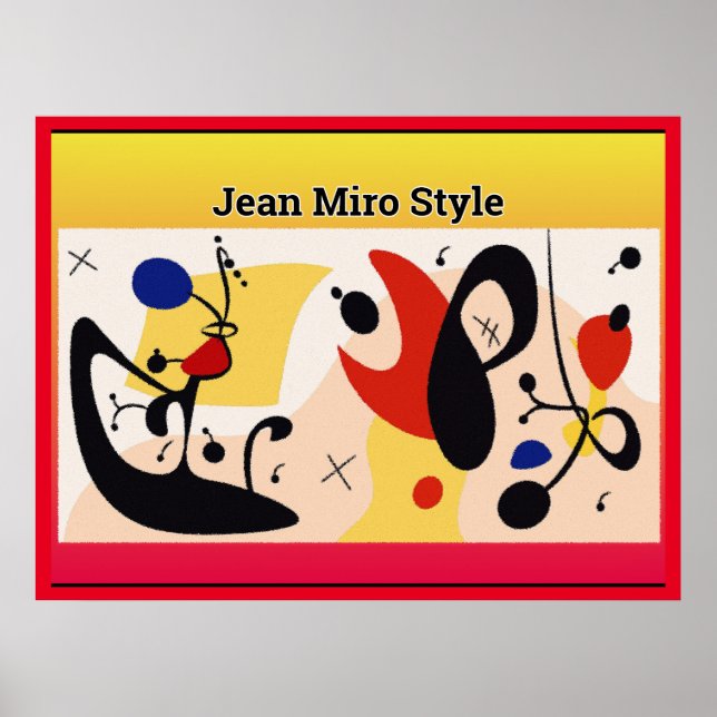 Jean Miro Style Poster (Front)