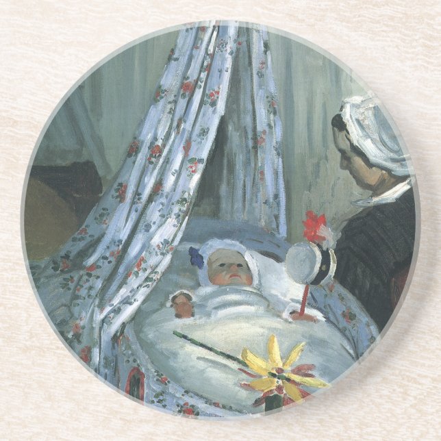 Jean Monet in His Cradle by Claude Monet Coaster (Front)
