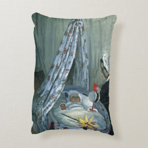 Jean Monet in His Cradle by Claude Monet Decorative Cushion
