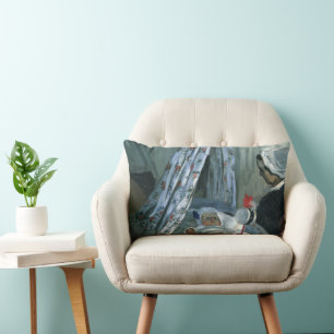 Jean Monet in His Cradle by Claude Monet Lumbar Cushion