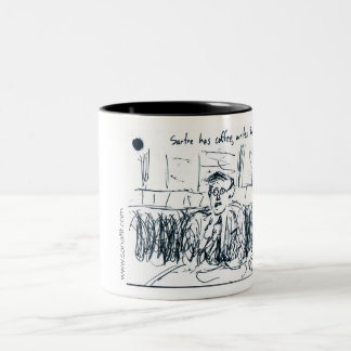 Jean Paul Sartre 1 Two-Tone Coffee Mug