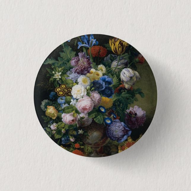 Jean-Pierre-Xavier Bidauld Still Life With Tulips 3 Cm Round Badge (Front)