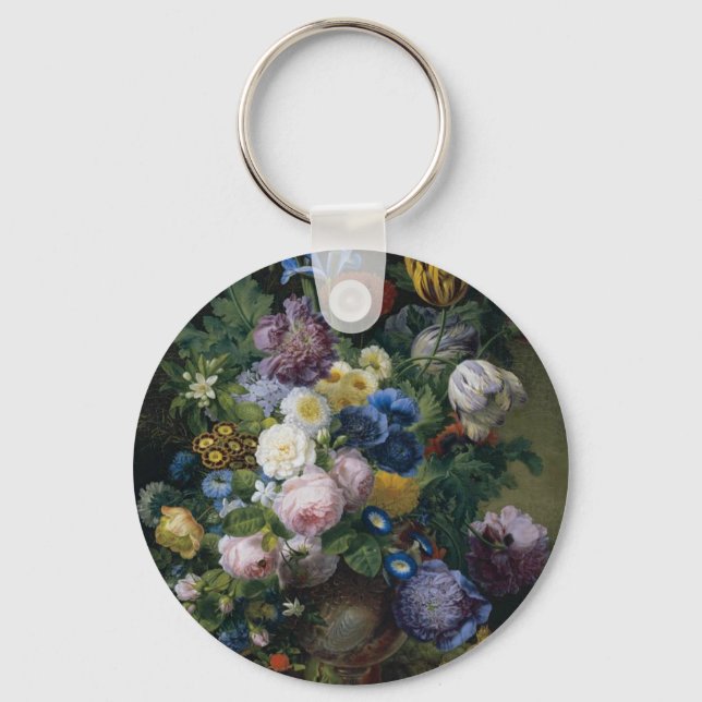 Jean-Pierre-Xavier Bidauld Still Life With Tulips Key Ring (Front)