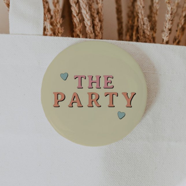 JEAN Retro 70's The Party Bachelorette Group 6 Cm Round Badge (Creator Uploaded)