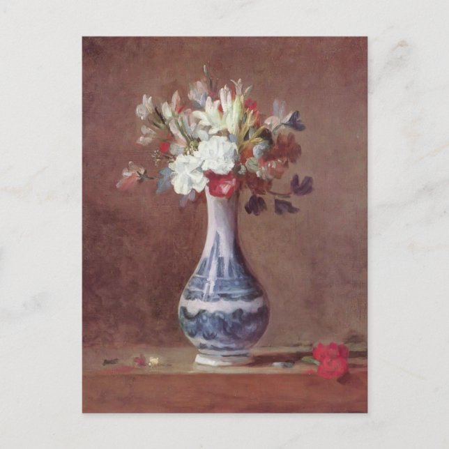 Jean Simeon Chardin- Still Life, Flowers in a Vase Postcard (Front)