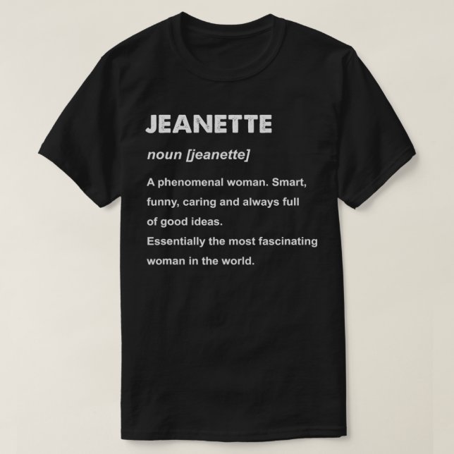 Jeanette Name  T-Shirt (Design Front)