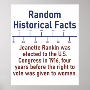 Jeanette Rankin Was Elected  - History Fact Poster