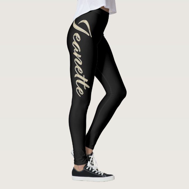 Jeanette white Handwriting trousers Leggings (Right)