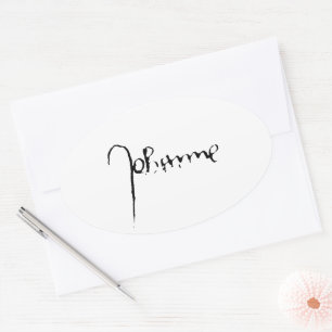 Jeanne d'Arc Saint Joan Saint Johanna Signature Oval Sticker