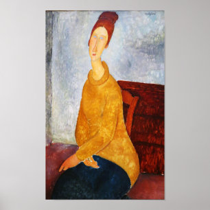 Jeanne Hebuterne in Yellow Sweater, Modigliani Poster