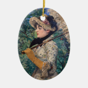 Jeanne (Spring) By Édouard Manet Ceramic Ornament