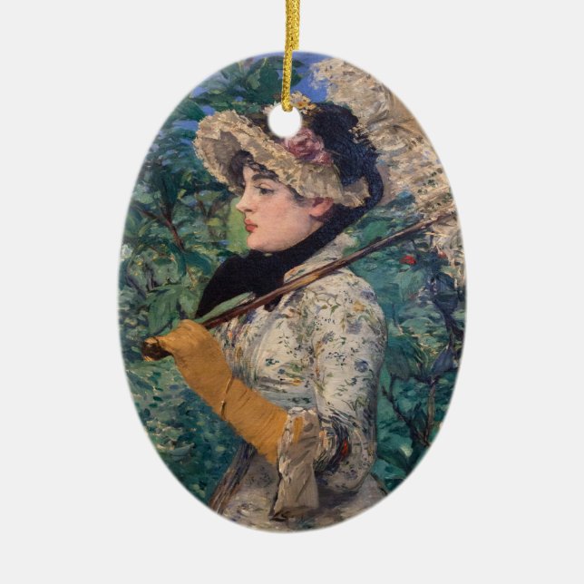 Jeanne (Spring)  By Édouard Manet Ceramic Ornament (Front)