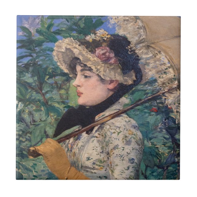 Jeanne (Spring)  By Édouard Manet Ceramic Tile (Front)