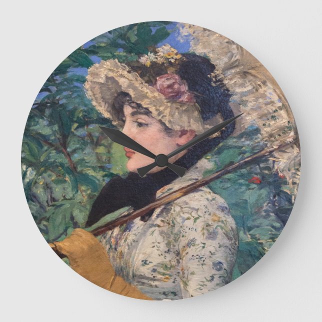 Jeanne (Spring)  By Édouard Manet Large Clock (Front)