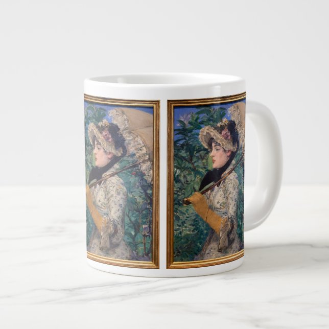 Jeanne (Spring)  By Édouard Manet Large Coffee Mug (Front Right)