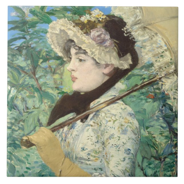 Jeanne (Spring) Edouard Manet  Ceramic Tile (Front)