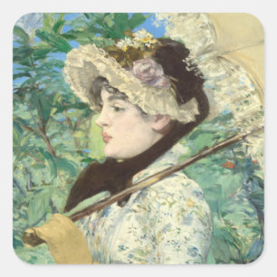 Jeanne (Spring) Edouard Manet Square Sticker