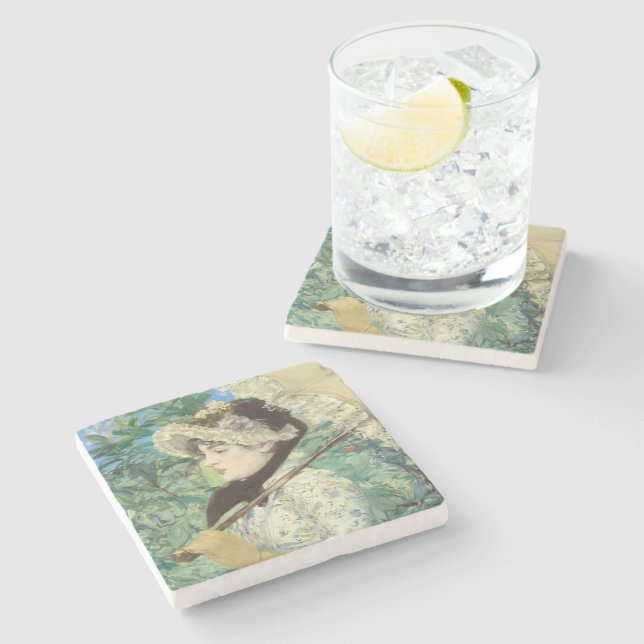 Jeanne (Spring) Edouard Manet  Stone Coaster (Side)