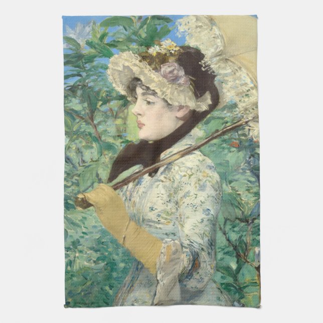 Jeanne (Spring) Edouard Manet   Tea Towel (Vertical)