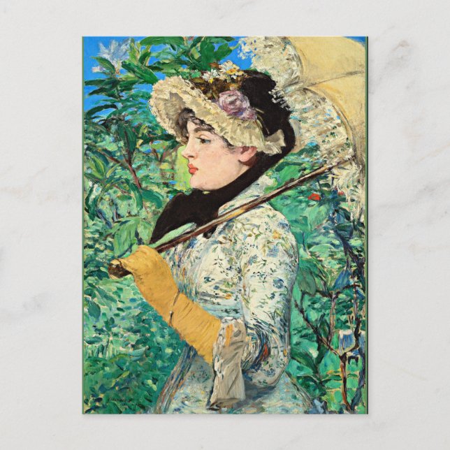 Jeanne Spring, famous Edouard Manet painting Postcard (Front)
