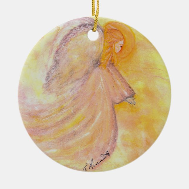 Jeanne's Angel Ceramic Tree Decoration (Front)