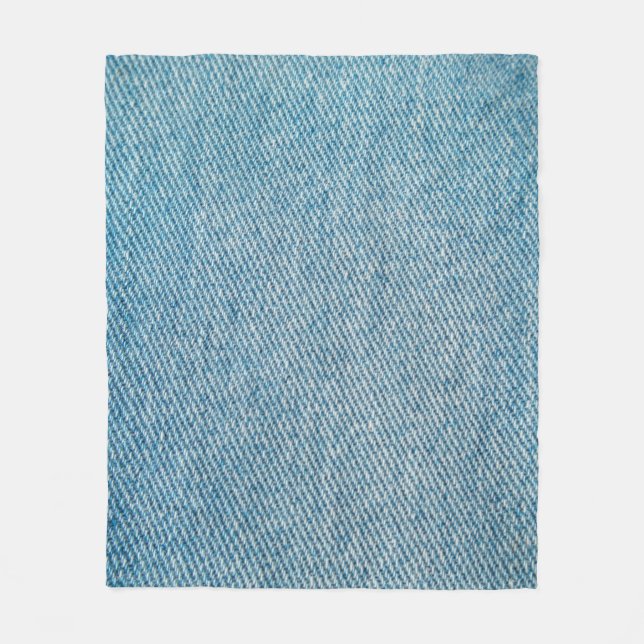 Jeans background. Perspective and closeup view to  Fleece Blanket (Front)