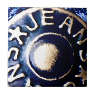 Jean's button ceramic tile