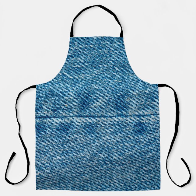 Jeans close up background. Denim stitching. Blue f Apron (Front)