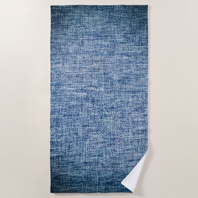Jeans Cotton Texture Beach Towel (Front)