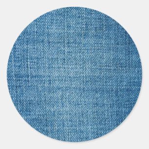 Jeans fabric texture classic round sticker