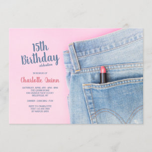Jeans Forever Birthday Party Invitation