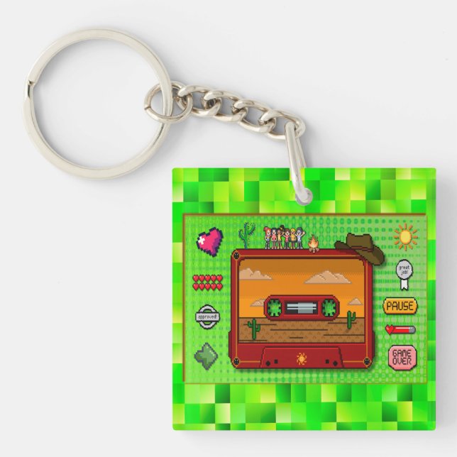 Jeans games pixel art. key ring (Front)