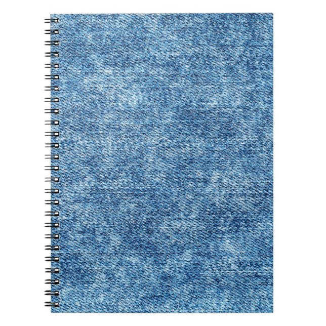 Jeans in acid wash blue. Denim background, texture Notebook (Front)