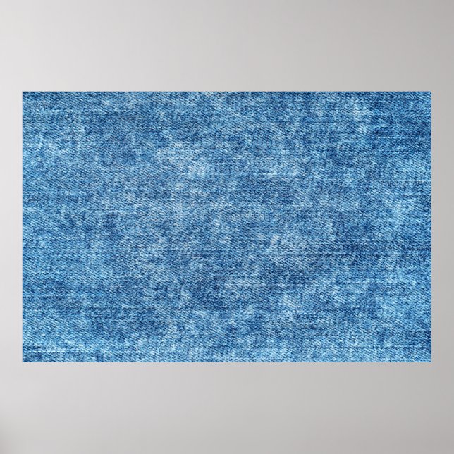Jeans in acid wash blue. Denim background, texture Poster (Front)