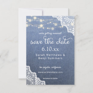 Jeans Lace & String Lights Save The Date V2