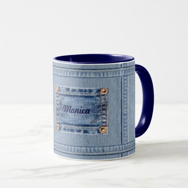 Jeans mug with Your Name (Front Right)