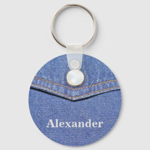 Jeans Pocket Design - Personalised Name Keychain