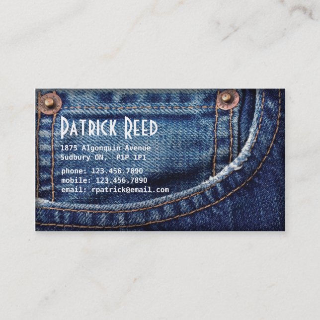 Jeans - Style C Business Card (Front)