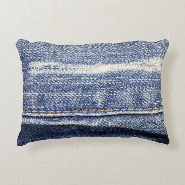 Jeans texture background. decorative cushion (Front)
