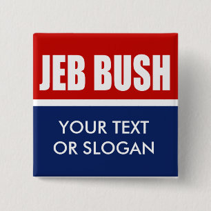 JEB BUSH 2012 15 CM SQUARE BADGE