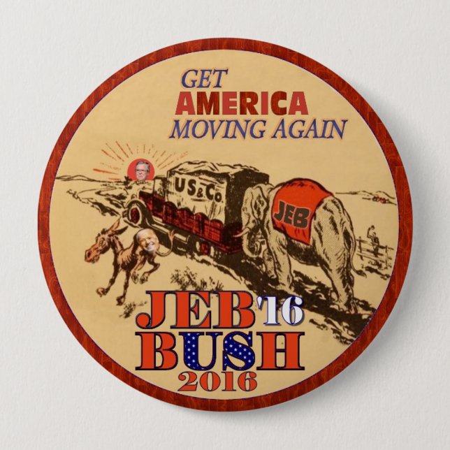 Jeb Bush 2016 10 Cm Round Badge (Front)