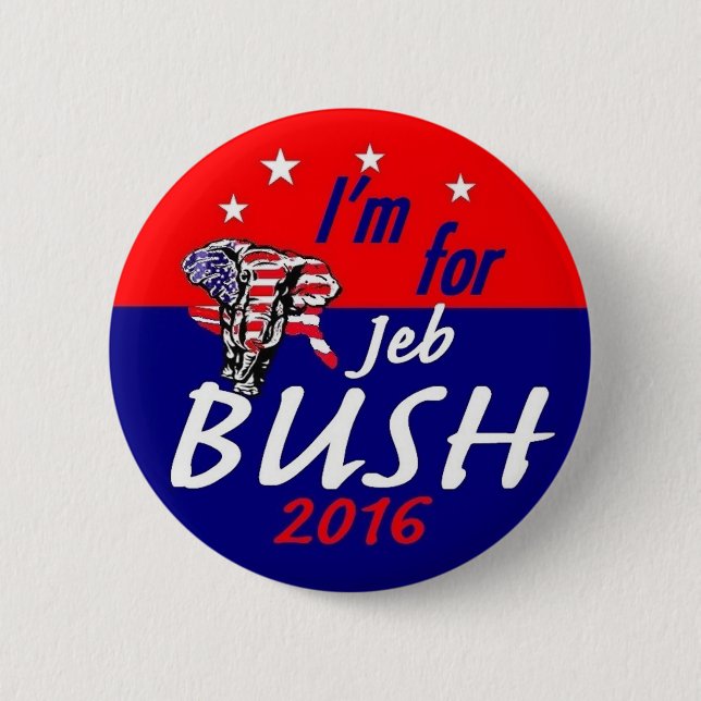 Jeb BUSH 2016 6 Cm Round Badge (Front)
