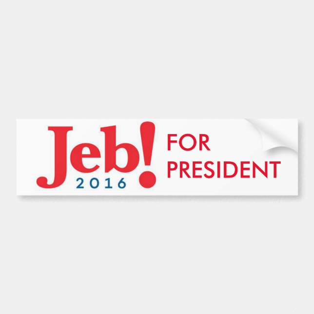 Jeb Bush for President 2016 bumper sticker (Front)