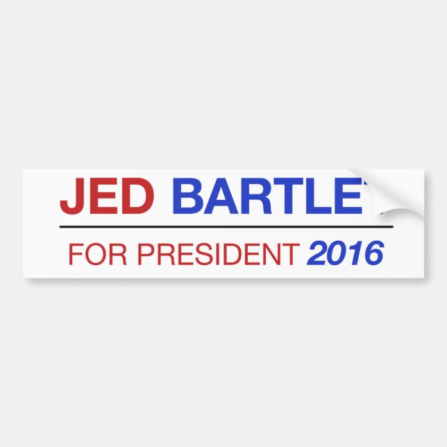 JED BARTLET 2016 bumper sticker! Bumper Sticker (Front)