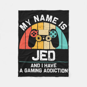 Jed Gift Name Personalised Funny Gaming Geek Birth Fleece Blanket