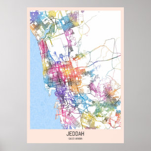 Jeddah Saudi Arabia City Map Poster