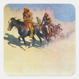 Jedediah Smith making his way across the desert Square Sticker